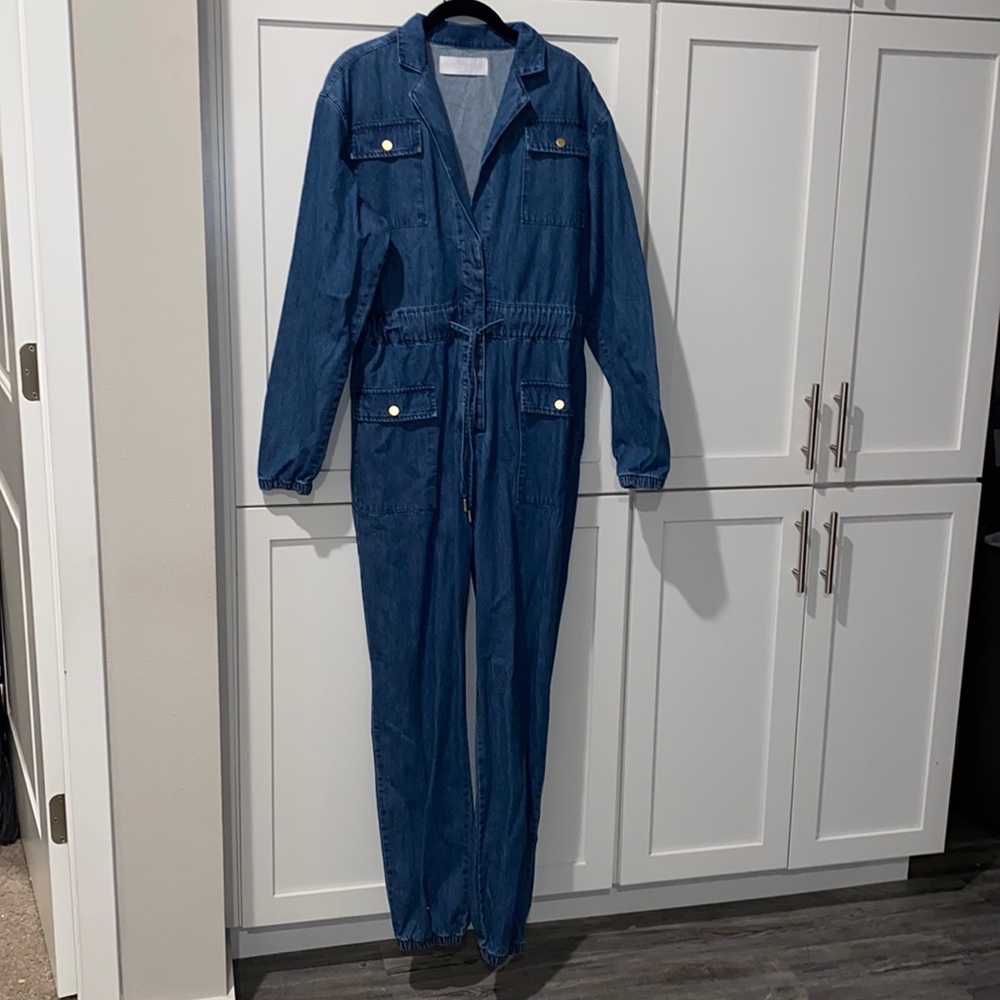 NAKED WARDROBE DENIM JUMPSUIT